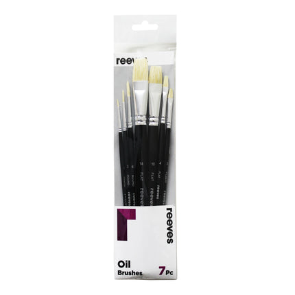 Reeves Oil Hog Short Handle Brushes - Set of 7