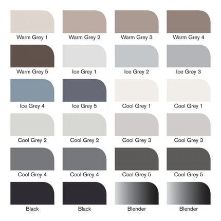 Winsor & Newton ProMarker - Black & Grey Tones Wallet of 24