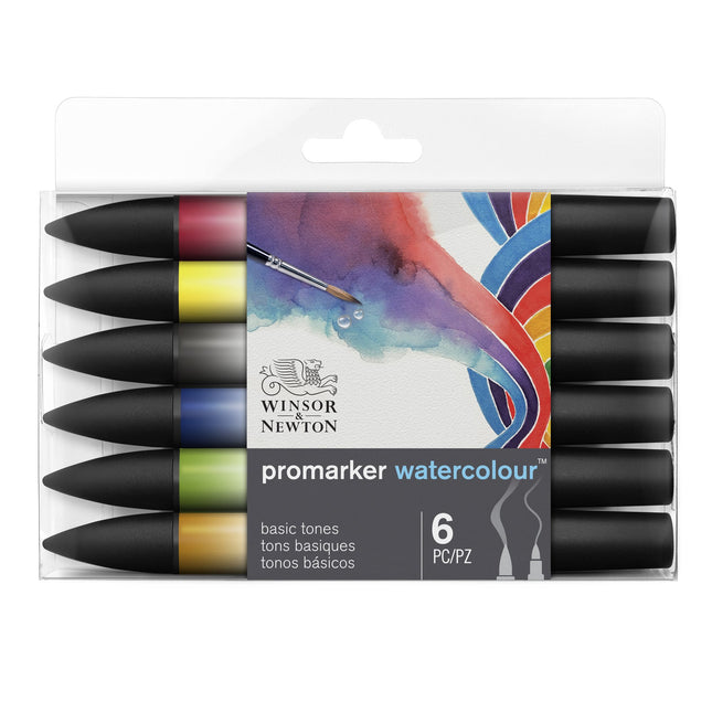Winsor & Newton ProMarker Watercolour - Basic Tones Set of 6