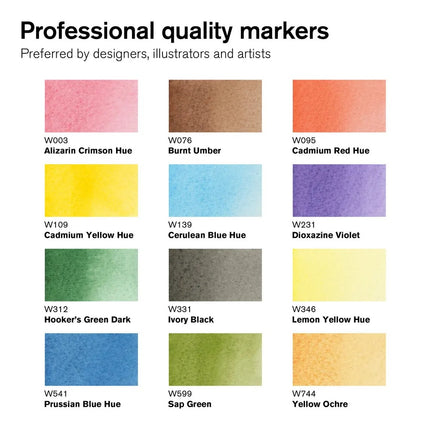 Winsor & Newton ProMarker Watercolour - Basic Tones Set of 12