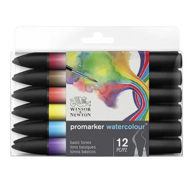 Winsor & Newton ProMarker Watercolour - Basic Tones Set of 12