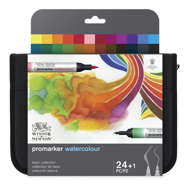 Winsor & Newton ProMarker Watercolour - Basic Tones Wallet of 24