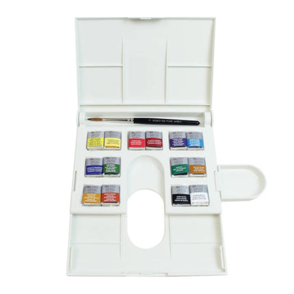 Winsor & Newton Professional Watercolour Half Pan Paints - Compact Set of 14