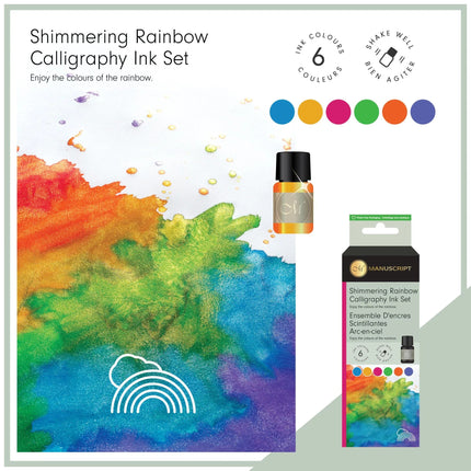 Manuscript Shimmering Inks - Set of 6 Rainbow