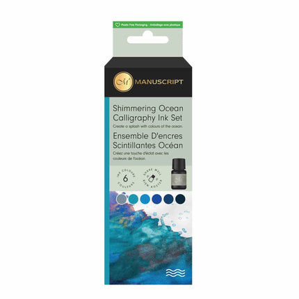 Manuscript Shimmering Inks - Set of 6 Ocean