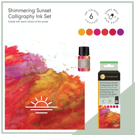 Manuscript Shimmering Inks - Set of 6 Sunset