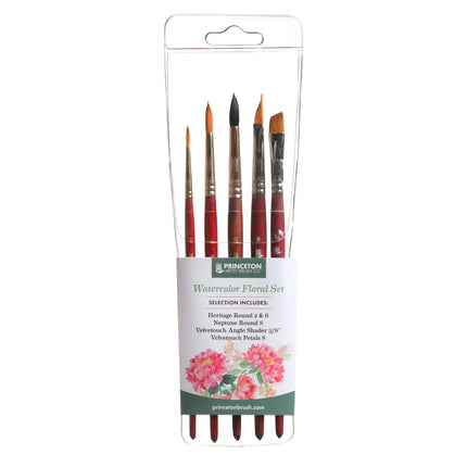 Princeton Watercolour Floral Professional 5 Piece Brush Set