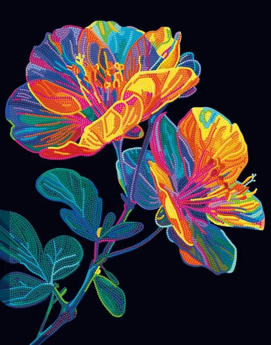 Diamond Dotz - Neon Noir - Floral
