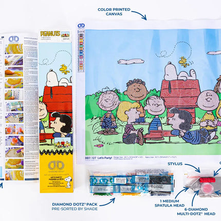 Diamond Dotz Diamond Kit - Peanuts Lets Party