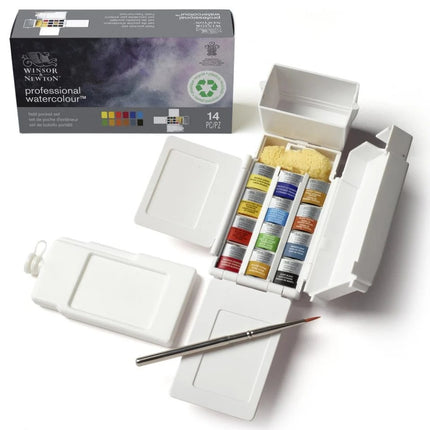 Winsor & Newton Professional Watercolour Half Pan Paints - Field Pocket Set of 12