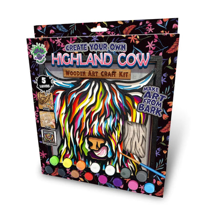 Splat Planet - Dimensional Wooden Art Kit - Highland Cow