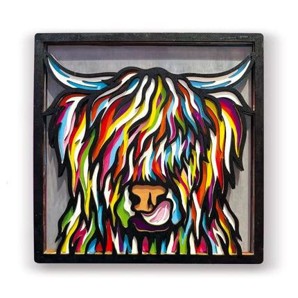 Splat Planet - Dimensional Wooden Art Kit - Highland Cow