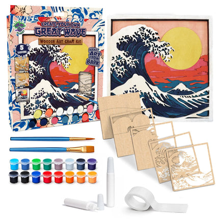 Splat Planet - Dimensional Wooden Art Kit - Wave