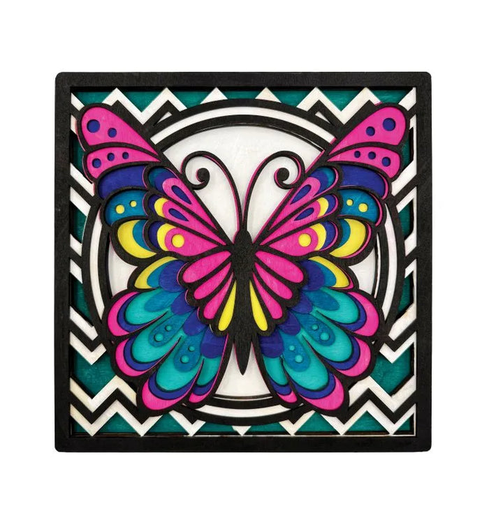 Splat Planet - Dimensional Wooden Art Kit - Butterfly
