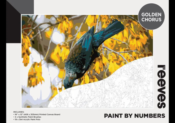 Reeves Paint By Numbers Kits - NZ Edition - Golden Chorus Tui