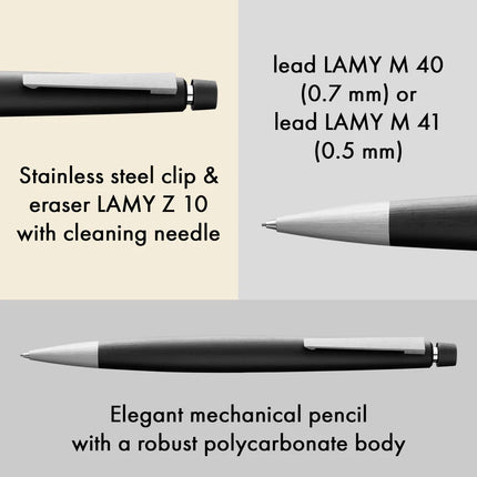Lamy 2000 Mechanical Pencil - Brushed Black