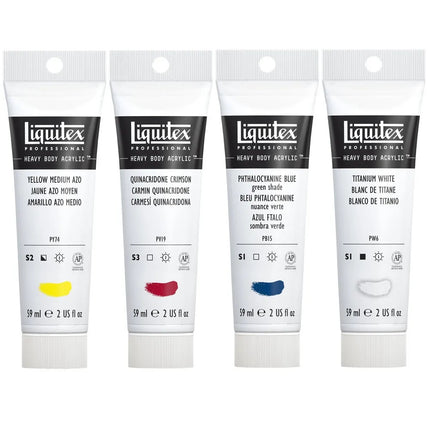 Liquitex Professional Heavy Body Acrylic Paints - Mixing Set 4 x 59ml