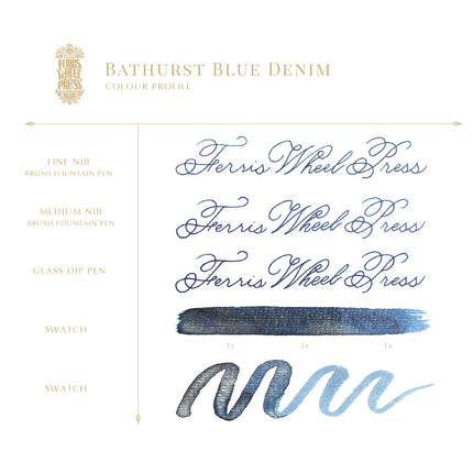 Ferris Wheel Press Fountain Pen Ink - Bathurst Blue Denim