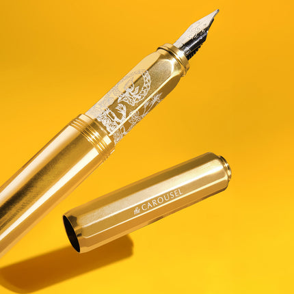 Ferris Wheel Press Aluminium Carousel Fountain Pen - Plaited Gold Tress