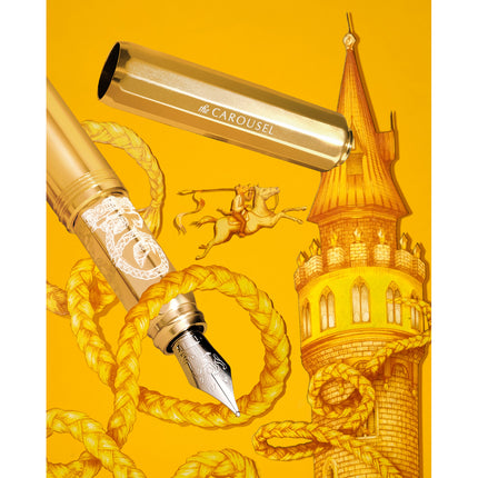 Ferris Wheel Press Aluminium Carousel Fountain Pen - Plaited Gold Tress