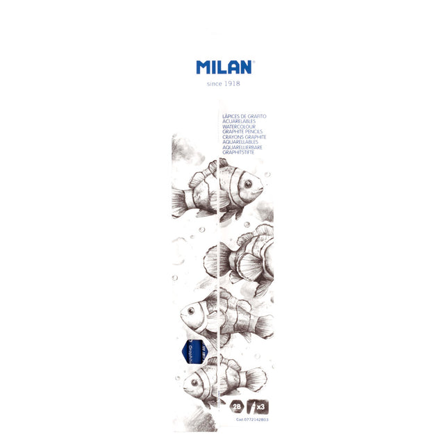 Milan 2B Graphite Art Pencils - Thick Lead - Pack of 3