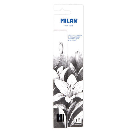 Milan Charcoal Art Pencils - Pack of 3