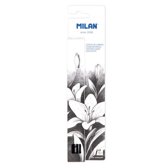 Milan Charcoal Art Pencils - Pack of 3