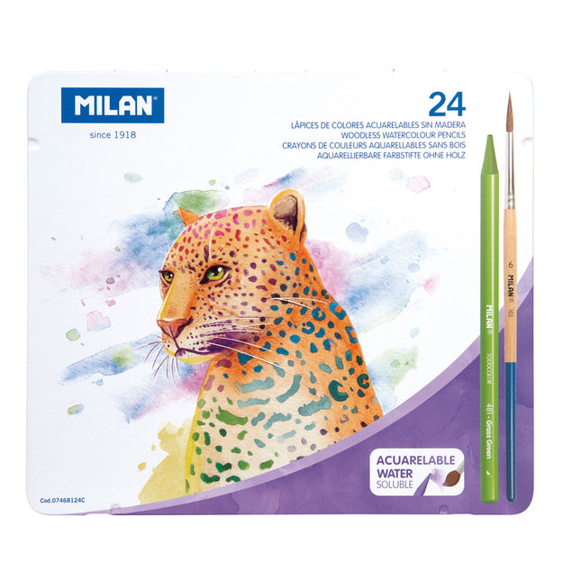 Milan Water Soluble Pencils Wood Free - Set of 24