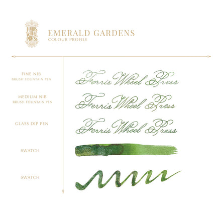 Ferris Wheel Press Fountain Pen Ink Ferritales - Emerald Gardens