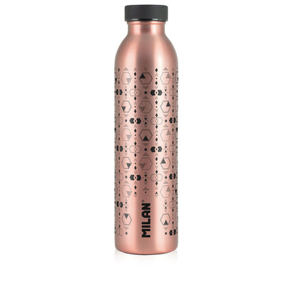Milan Stainless Steel Isothermal Bottle - 590ml - Copper Series - Black