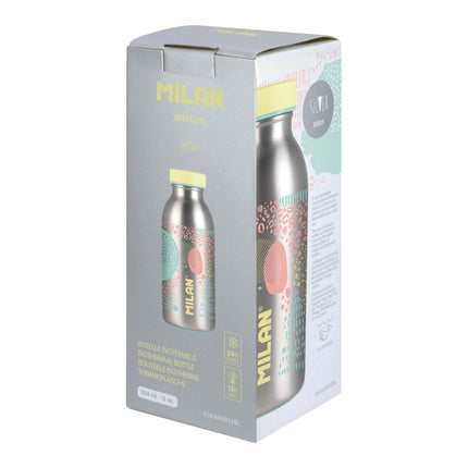 Milan Stainless Steel Isothermal Bottle - 350ml - Silver Series - Yellow