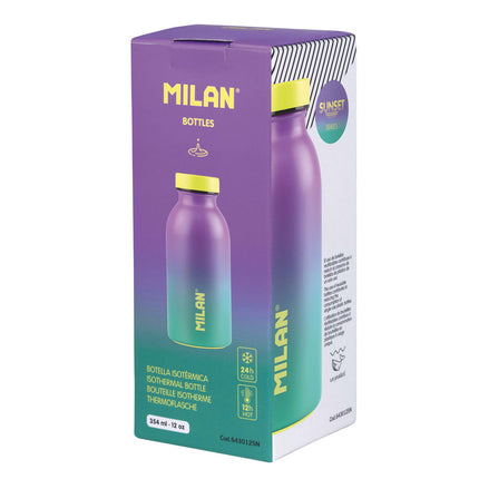 Milan Stainless Steel Isothermal Bottle - 350ml - Sunset Series - Turquoise