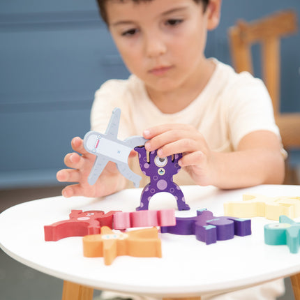 Milan Wooden Educational Toy - Aliens Tower
