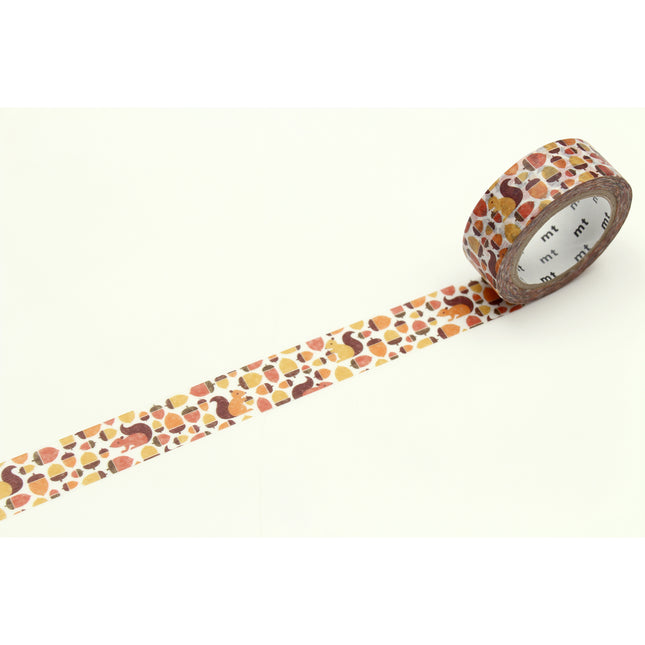 MT Washi Tape 15mm x 7m - EX Squirrel and Acorn