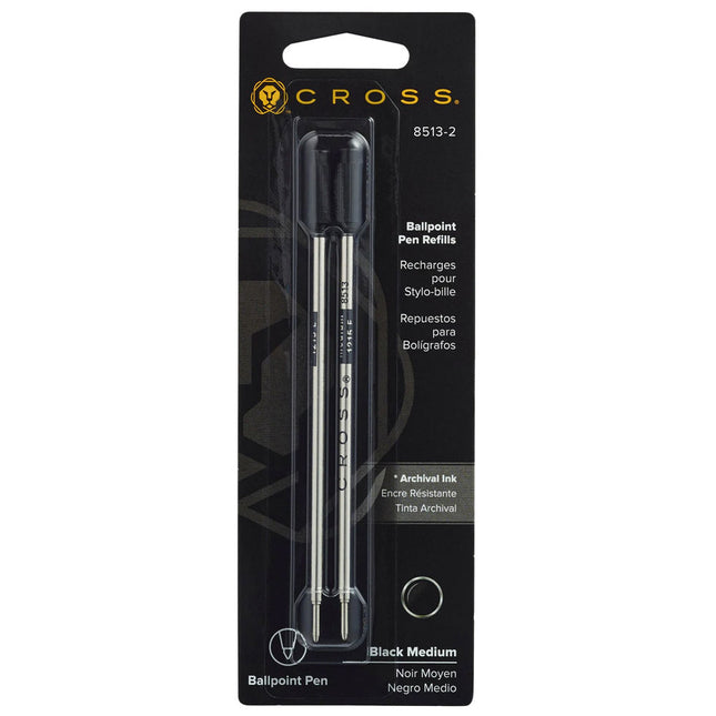 Cross 8513 Refill Ballpoint - Black Medium - 2 Pack