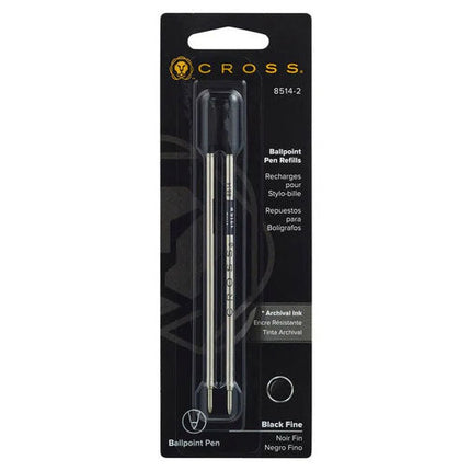 Cross 8514 Refill Ballpoint - Black Fine - 2 Pack