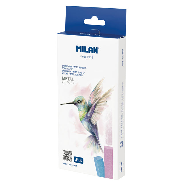 Milan Soft Pastels Pack of 12 - Metallic