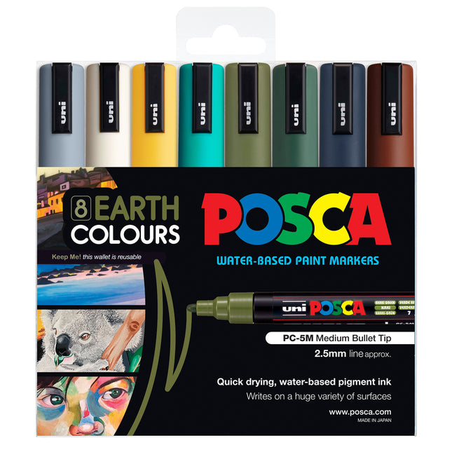 Uni Posca Marker PC-5M Earth Colours - Pack of 8