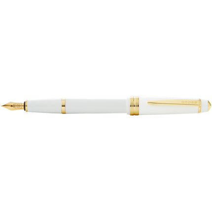 Cross Bailey - Light Polished White Resin and Gold -  Fountain Pen  - Medium