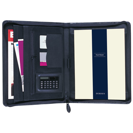 Debden Compendium Portfolio - Executive A4 - Zippered Leather - Black