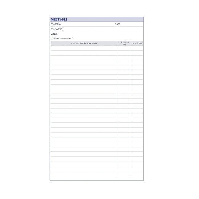 Debden Compendium - Meetings - Writing Pad Refill - 2 Pack