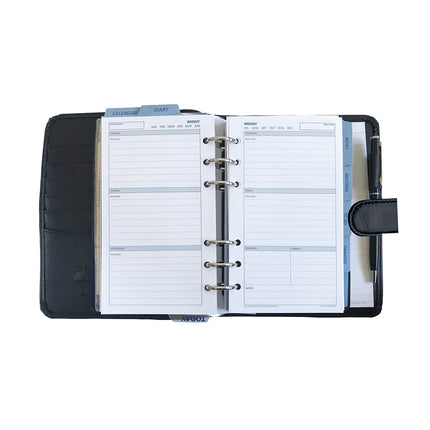 Debden Dayplanner Organiser Personal - Snap Closure PU Black