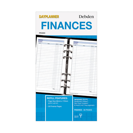 Debden Dayplanner Personal - Finances - Refill