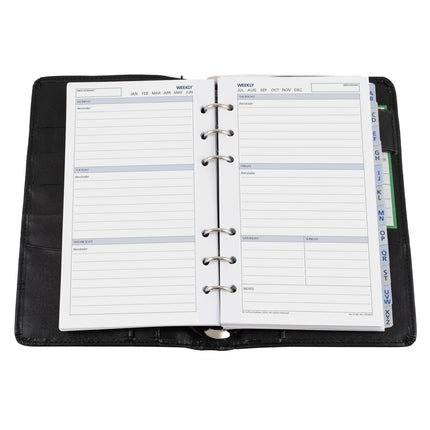 Debden Dayplanner Organiser Personal Slim - Leather Black