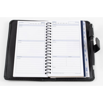 Debden Dayplanner Organiser Personal Slim - Snap Closure PU Black
