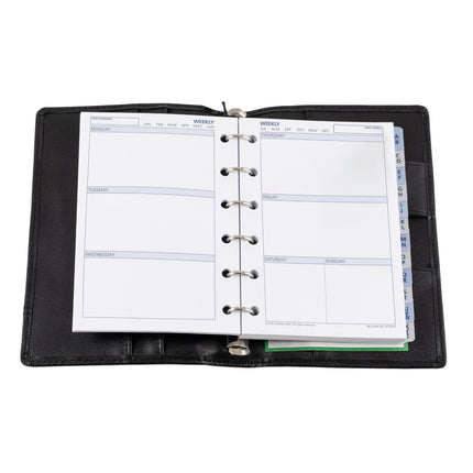 Debden Dayplanner - Organiser - Pocket Slim - Leather Black