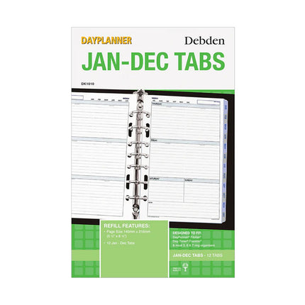 Debden Dayplanner - Desk - Jan-Dec Tabs - Refill