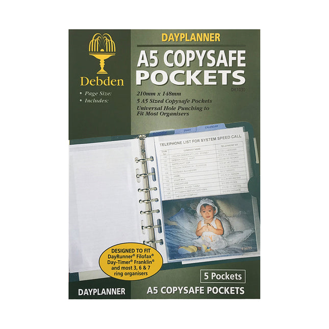 Debden Dayplanner - Desk - Copy Safe Pockets - 5 Pack