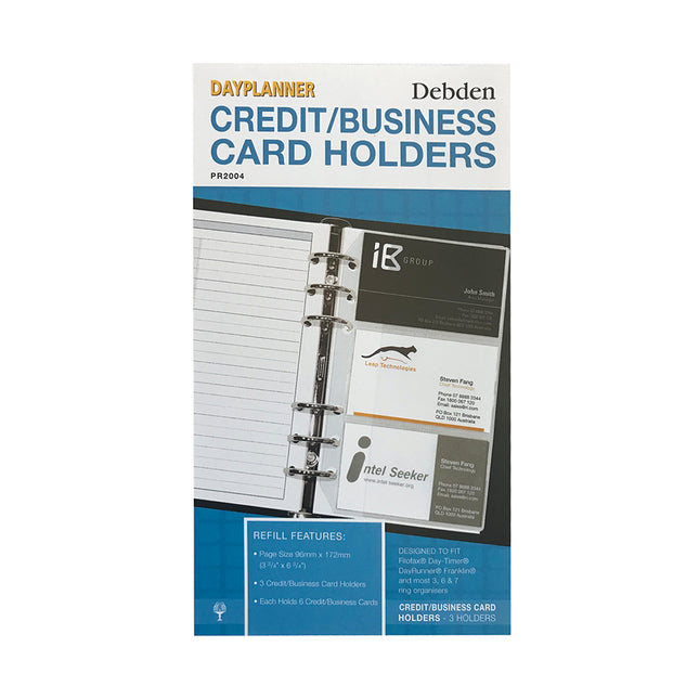Debden Dayplanner - Personal - Credit/Business Card Holder - 3 Pack