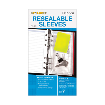 Debden Dayplanner Personal - Resealable Sleeves 2 Pack